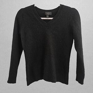 Charter Club Black V-Neck Sweater